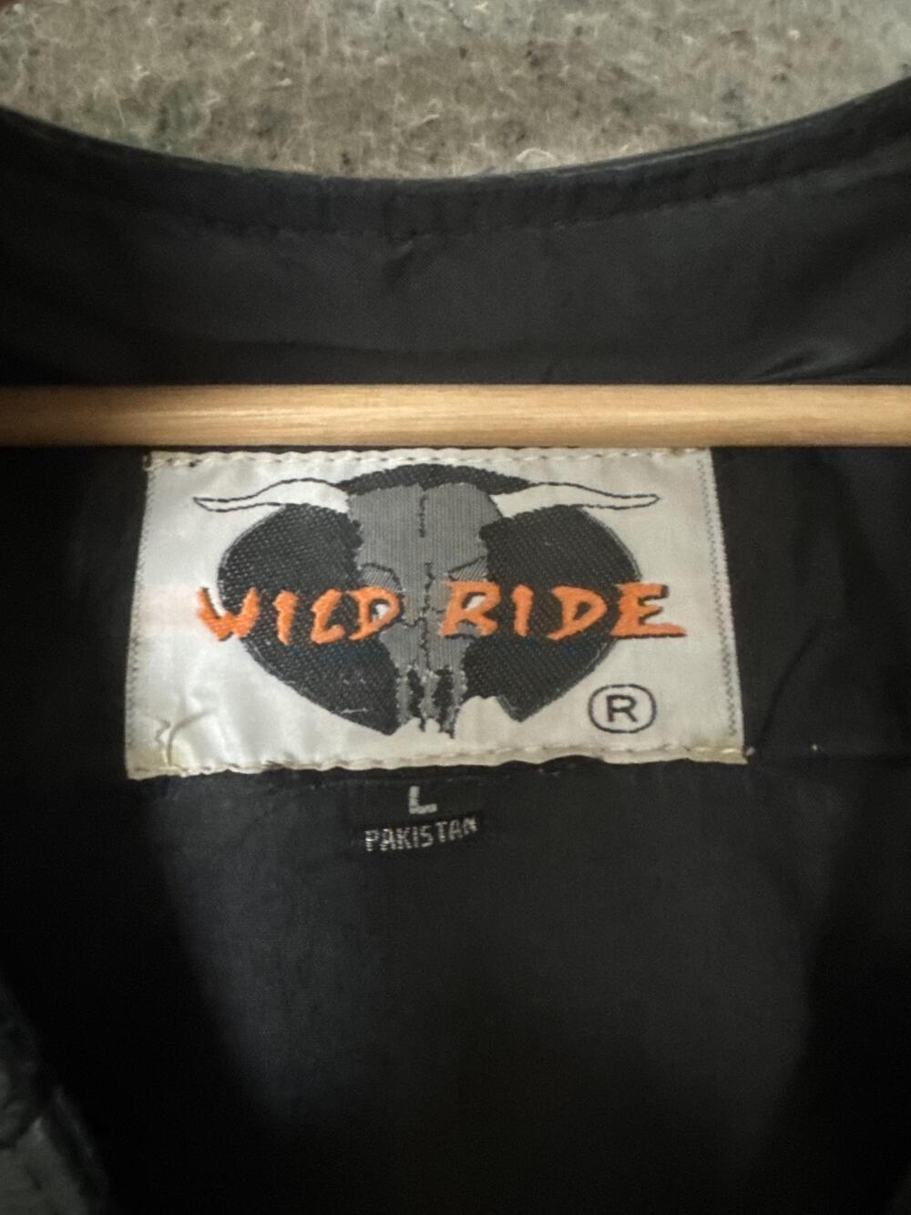 Vintage 90s Wild Ride Vest Womens Large Black Leather Biker Snap Laces Western - Picture 4 of 8